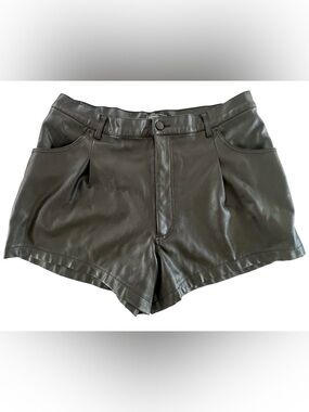 Abercrombie & Fitch Black Faux Leather Shorts High Rise Vegan Leather Size L